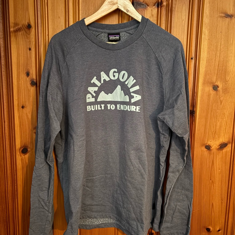 Patagonia Blue/Gray Long Sleeve Men's Sweatshirt